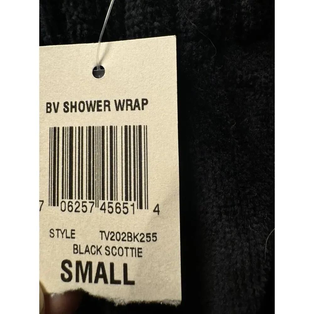CHARTER CLUB Women's Small‎ Scottie lovers Dog Print Black TOWEL WRAP S *read